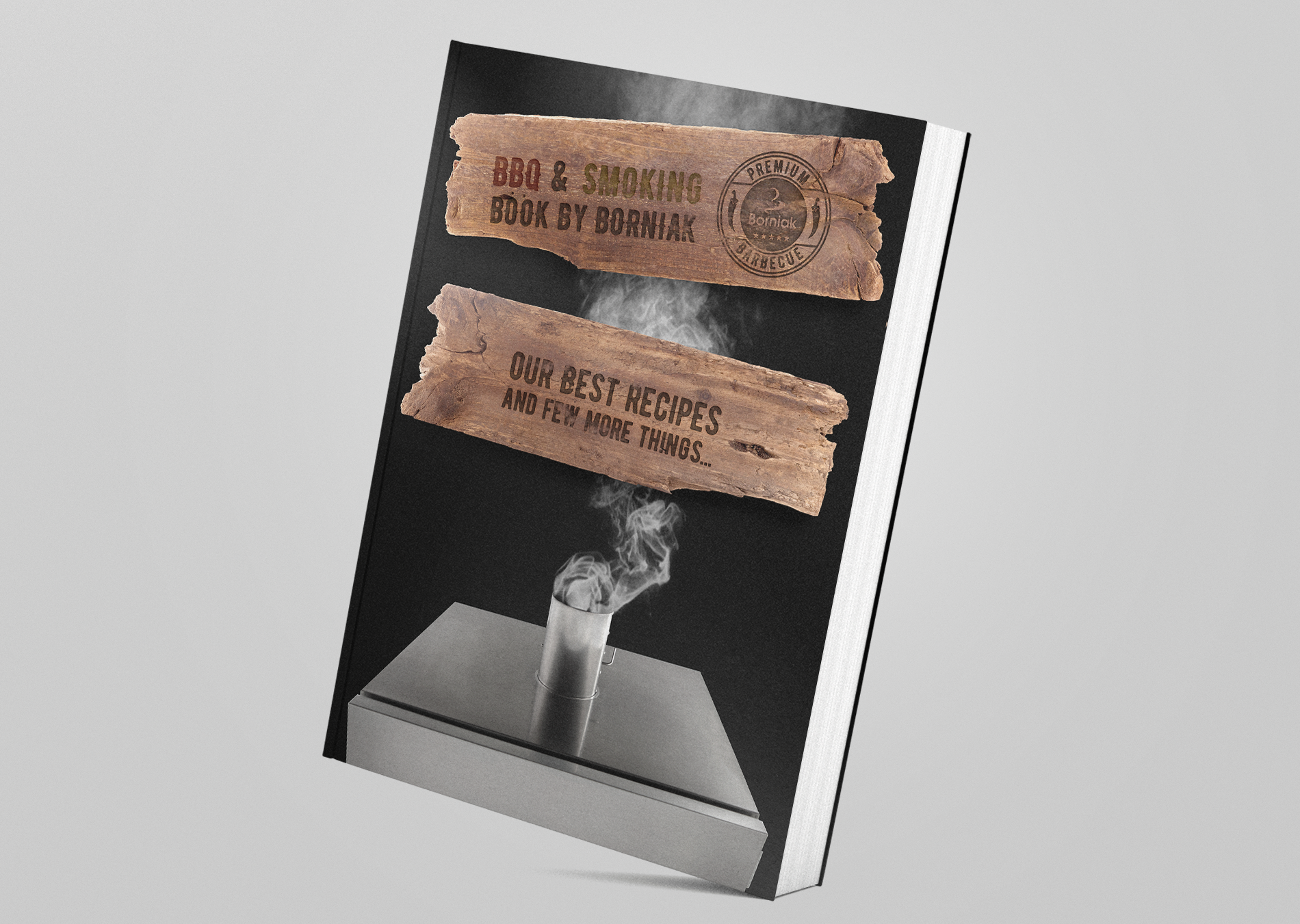 Mockup książki BBQ and Smoking Book by Borniak