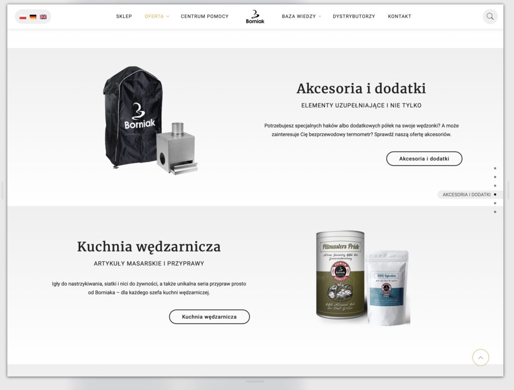 Widok serwisu e-commerce Borniak — ekran 04