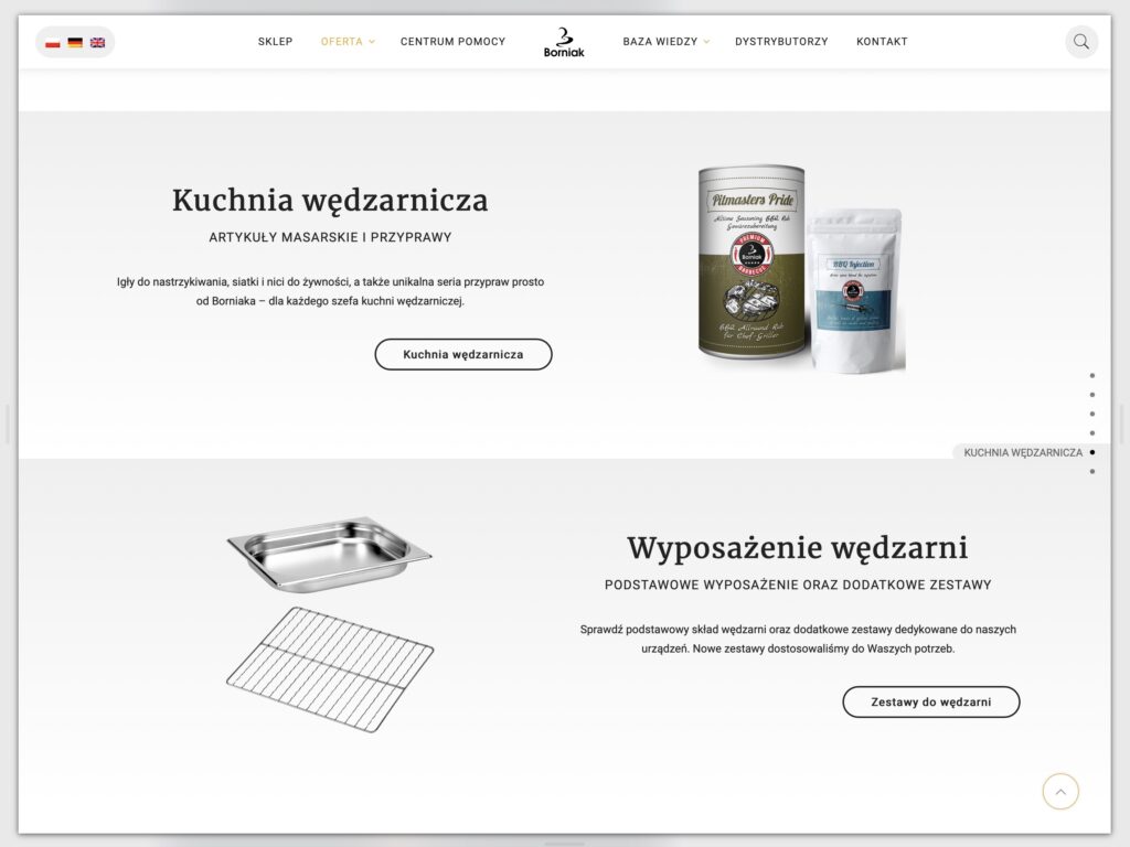 Widok serwisu e-commerce Borniak — ekran 05