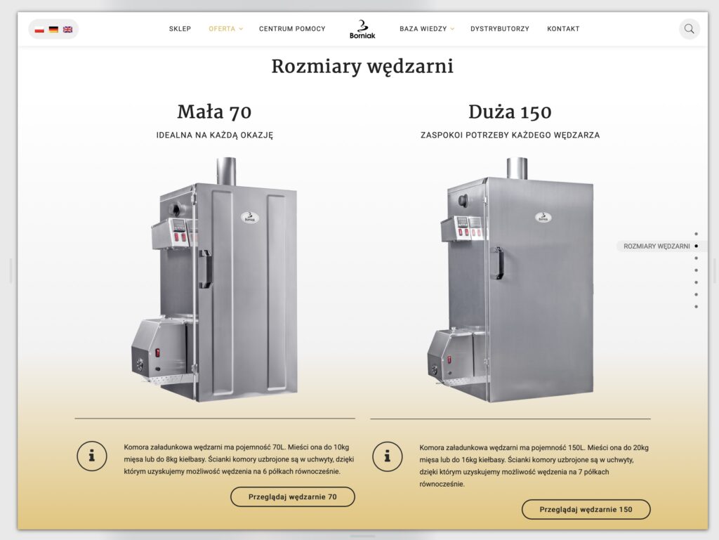 Widok serwisu e-commerce Borniak — ekran 08
