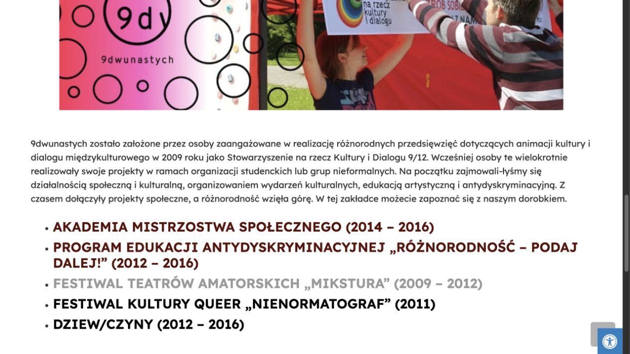 Archiwum programów i inicjatyw organizacji 9dwunastych