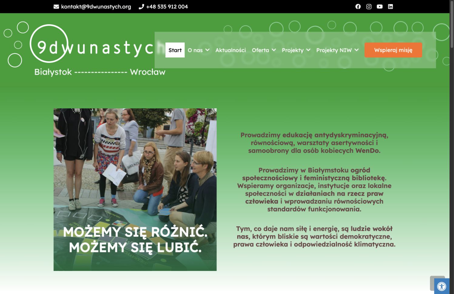 Strona główna 9dwunastych z misją organizacji