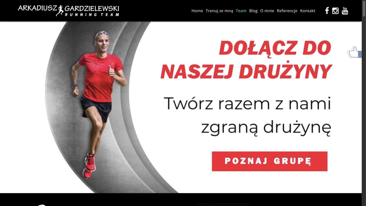 Pierwszy ekran starej strony Arkadiusza Gardzielewskiego