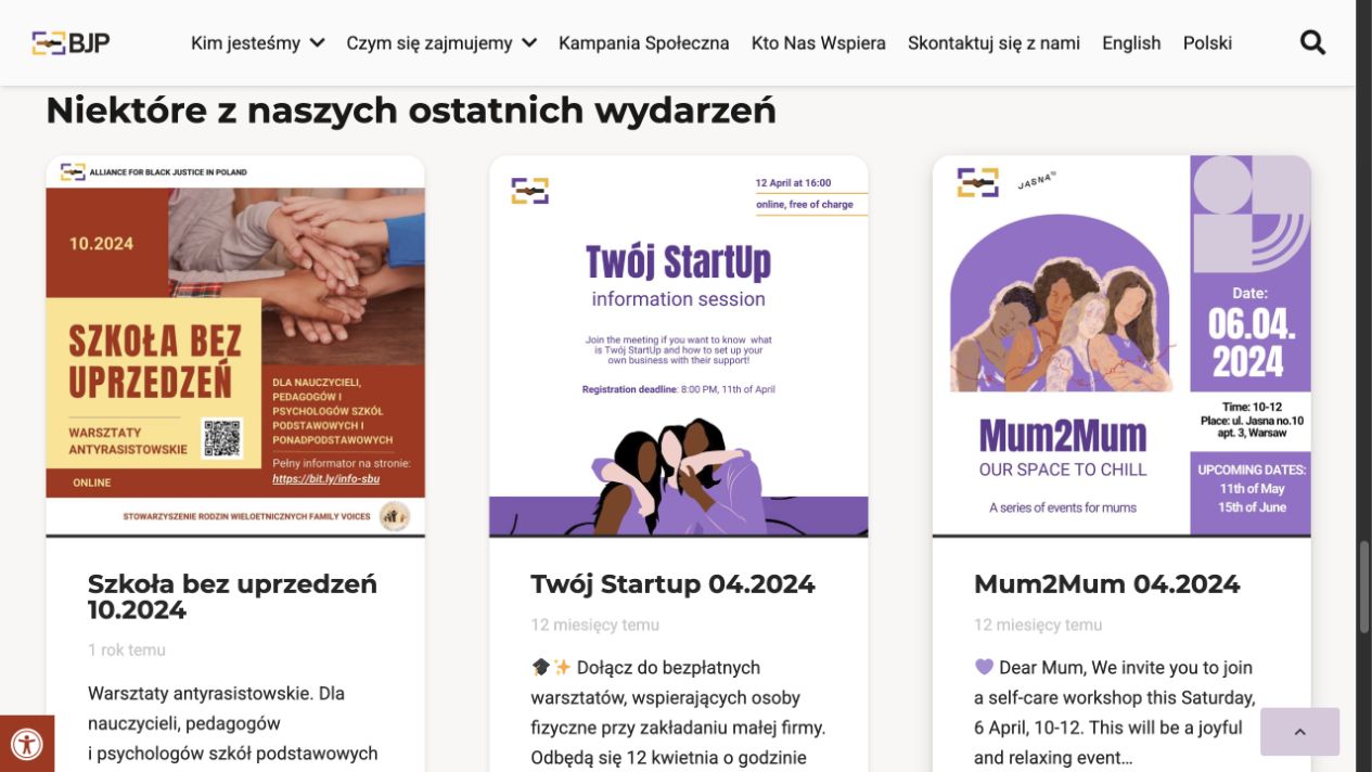 Wydarzenia fundacji Black Justice Poland