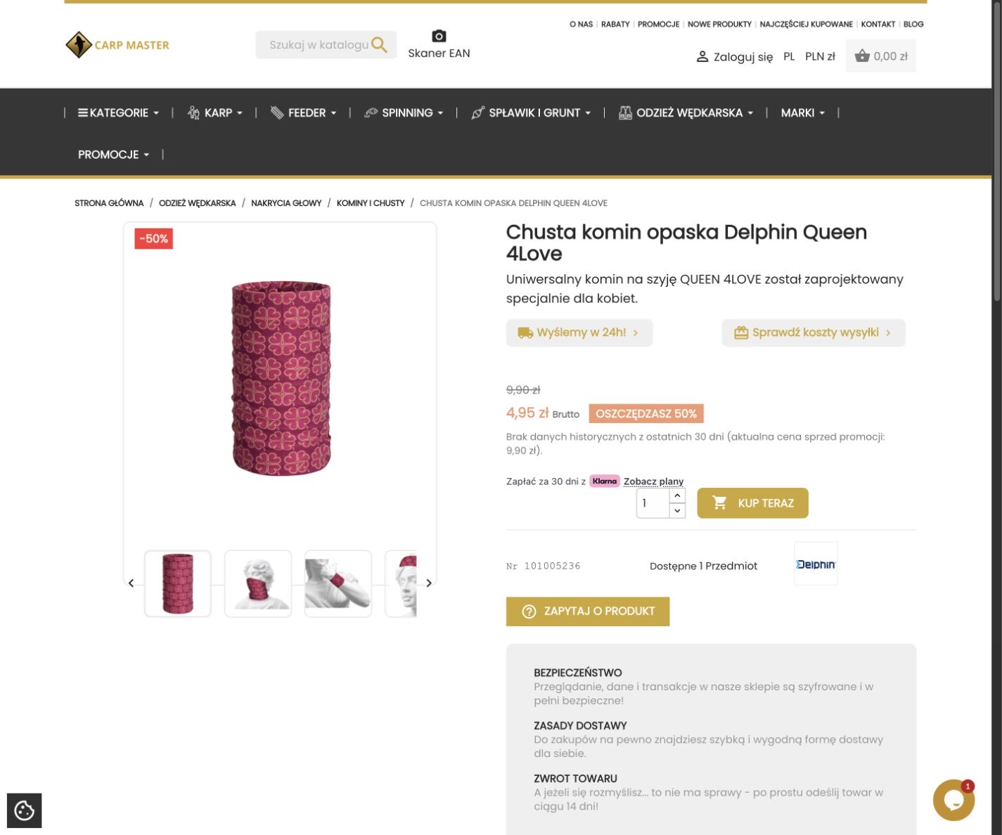 Karta produktu w sklepie internetowym CarpMaster