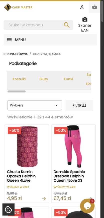 Mobilna wersja katalogu sklepu CarpMaster