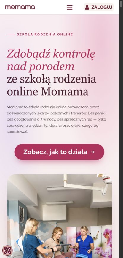 Mobilna wersja strony Momama