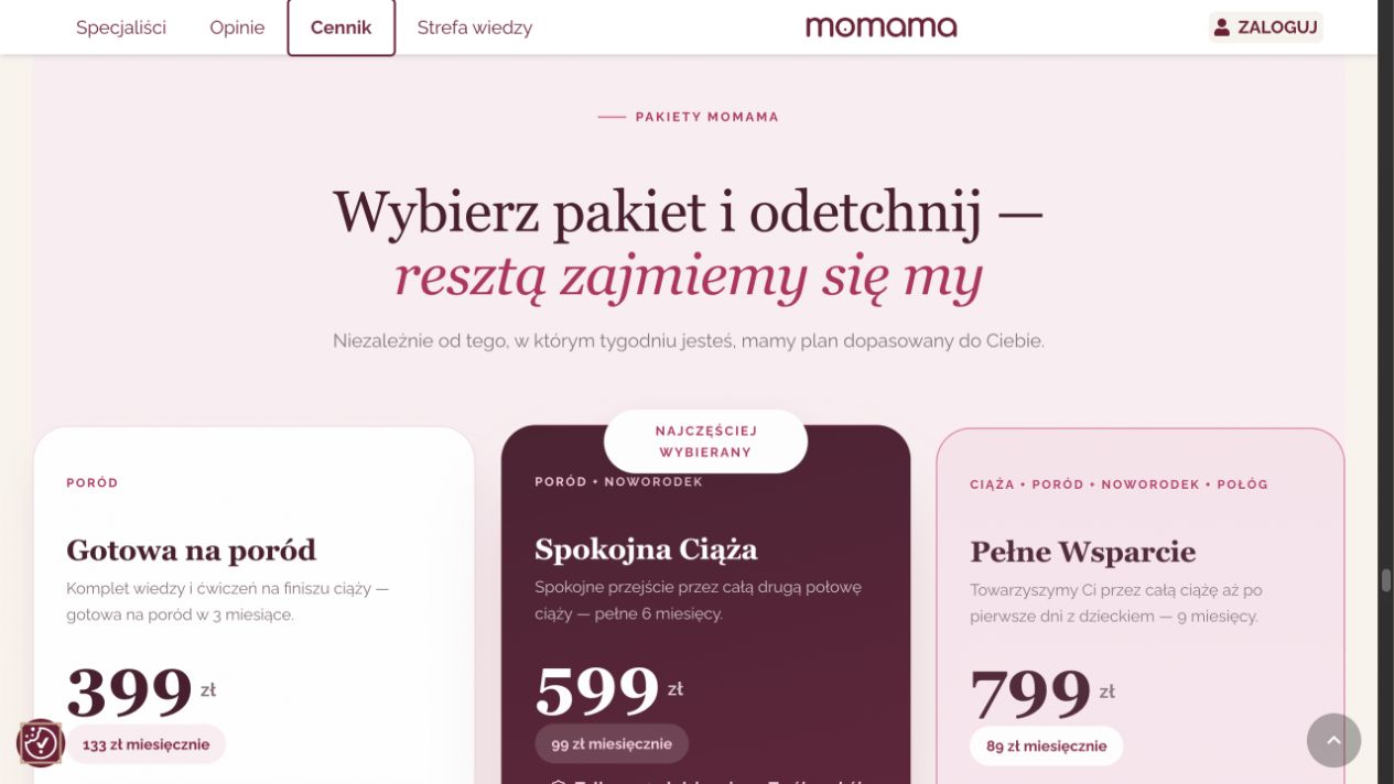 Pakiety dostępu Momama