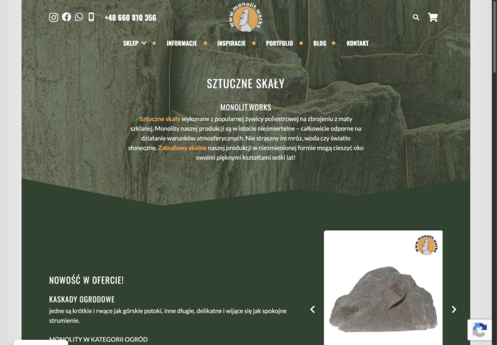 Strona główna Monolit.works — producent sztucznych skał