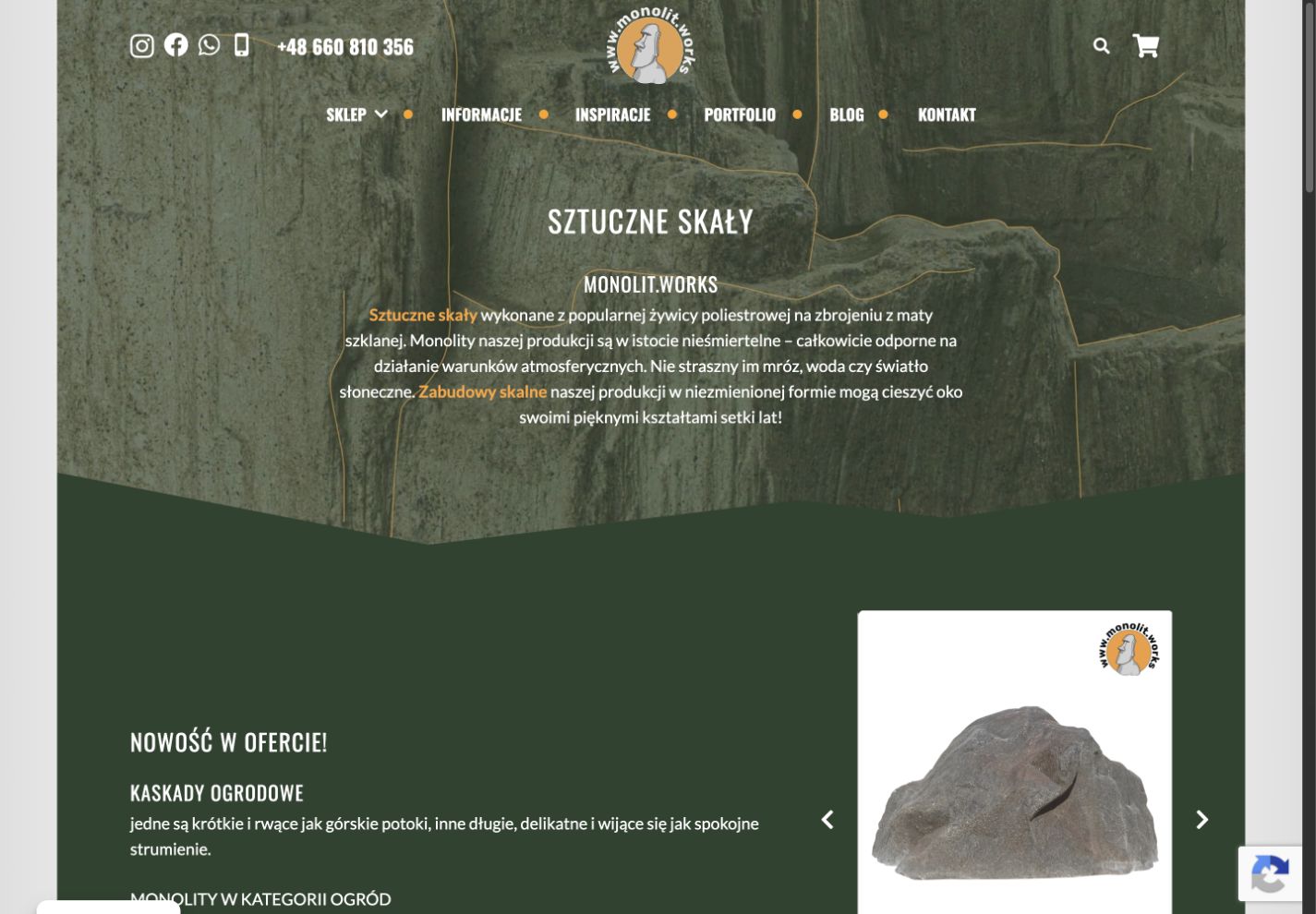 Strona główna Monolit.works — producent sztucznych skał