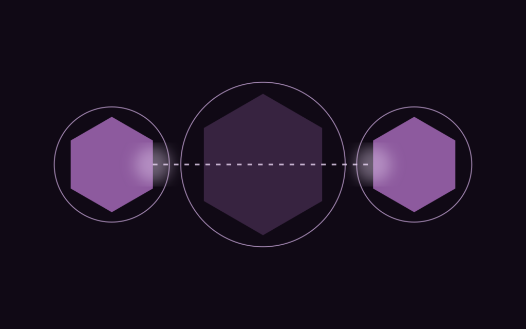 Abstrakcyjna geometryczna kompozycja kontroli połączeń na ciemnym tle