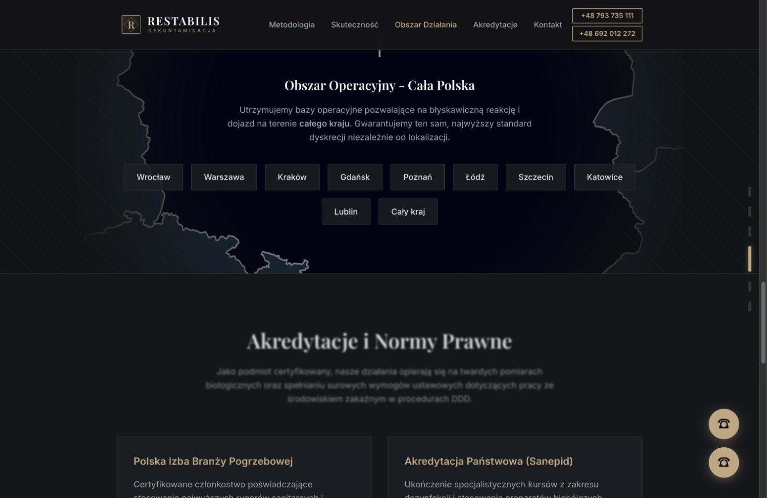 Mapa ogólnopolskiego obszaru działania Restabilis