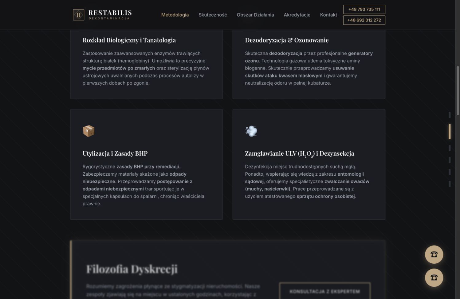 Karty specjalistycznych usług dekontaminacji Restabilis