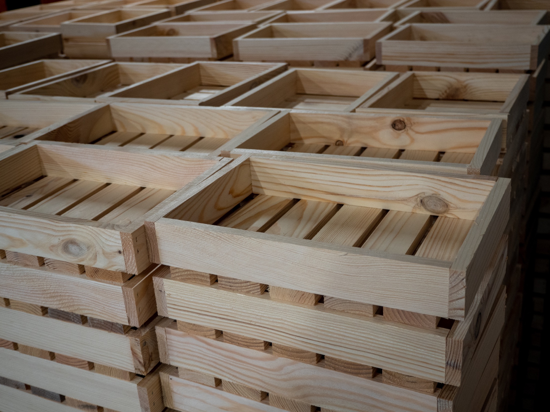 Produkcja drewnianych skrzynek w stolarni Robiwood
