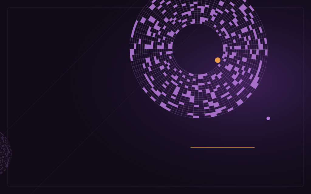 Book of Shapes: przerwane pierścienie i sygnały monitoringu na ciemnym tle
